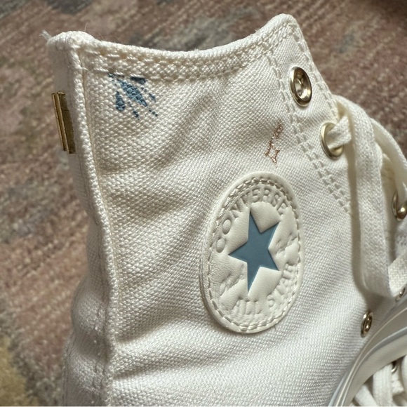 Converse Chuck Taylor All Star Lift Tattoo Vintage White High Top Platform Shoes - Picture 4 of 15